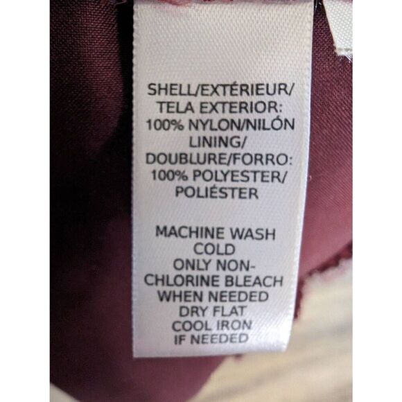 Loft Ann Taylor Women Burgundy Lace Overlay Mini Dress Vee in Front & Back Women - Picture 6 of 7